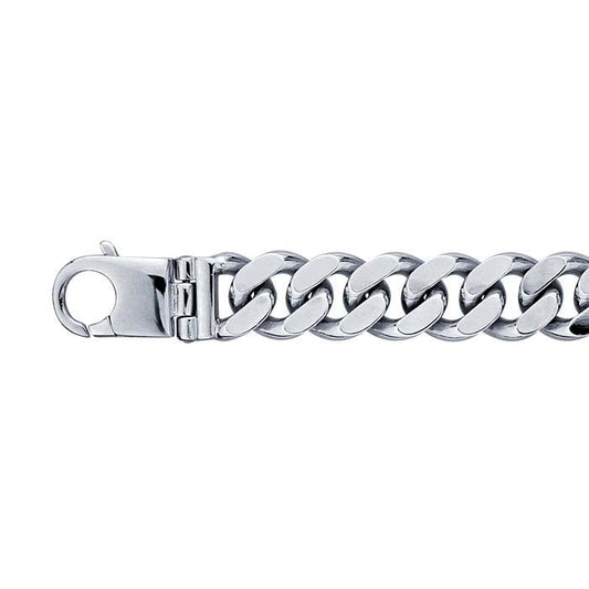 Sterling Silver Diamond-Cut Curb Chain Bracelet