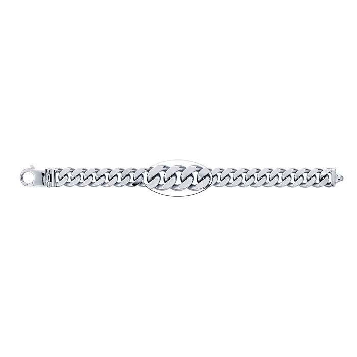 Sterling Silver Diamond-Cut Curb Chain Bracelet
