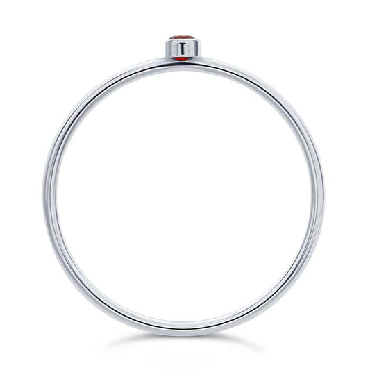 Sterling Silver Red CZ-Set Ring