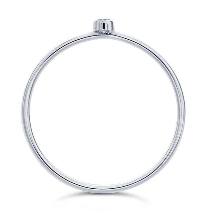 Sterling Silver Light Blue CZ-Set Ring