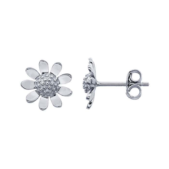 Sterling Silver Flower Post Earrings
