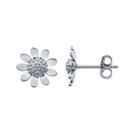 Sterling Silver Flower Post Earrings