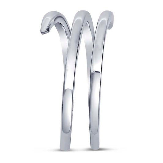 纯银双绕绕行戒指