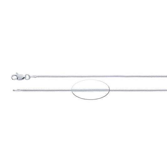 سلسلة أفعى مستديرة غير مخيطة من الفضة الإسترلينية 1.2 مم