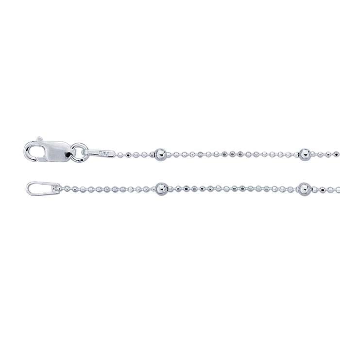 Sterling Silver Diamond-Cut Bead Chain with Round Beads