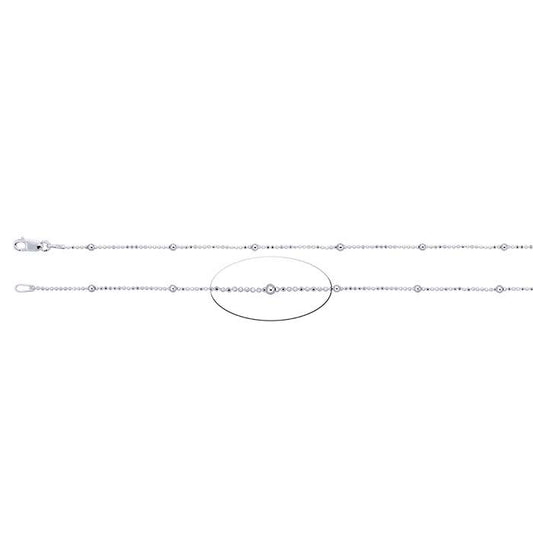 Sterling Silver Diamond-Cut Bead Chain with Round Beads