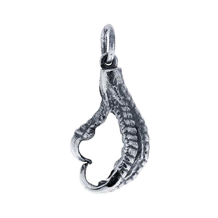 Srebrna zawieszka 3D w kształcie ptasiego pazura