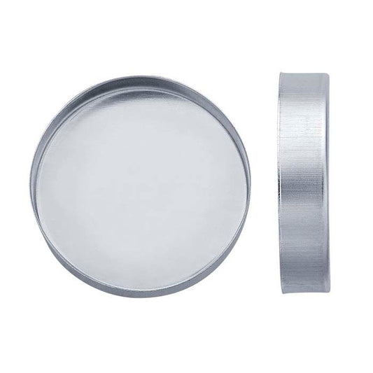 Impostazione a coppa con castone alto rotondo da 18 mm in argento sterling