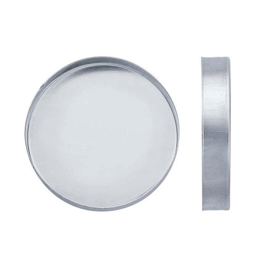 Impostazione a coppa con castone alto rotondo da 25 mm in argento sterling