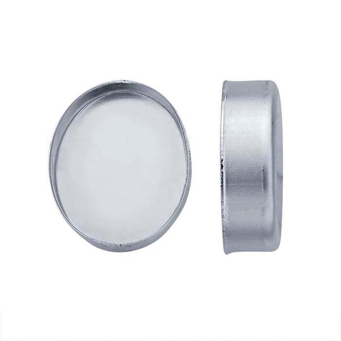Sterling Silver Oval High-Wall Bezel Cup Setting