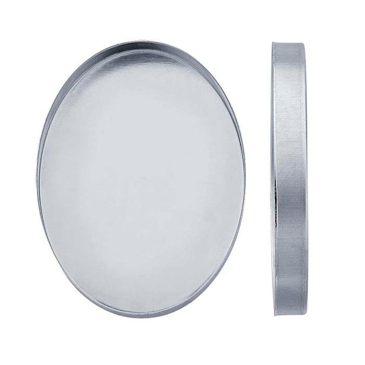 Sterling Silver 40 x 30mm Oval High-Wall Bezel Cup Setting