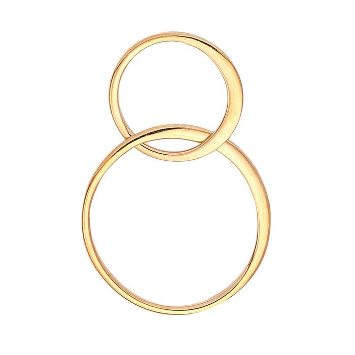 14K Heavy Yellow Gold-Plated Sterling Silver Double-Circles Component