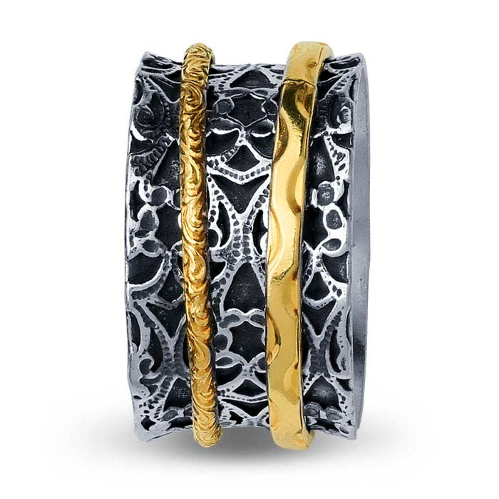 Sterling Silver & 12/20 Gold-Filled Two-Ring Spinner Band