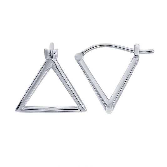 Σκουλαρίκια με καρφί 3D τρίγωνο από ασήμι sterling