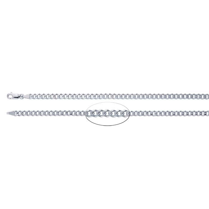Sterling Silver Beveled Curb Chain