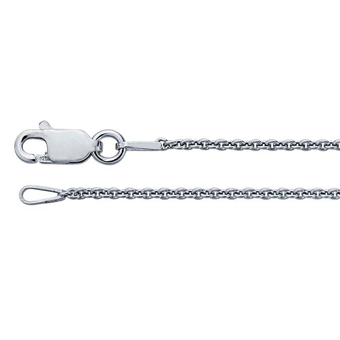 Sterling Silver Rhodium-Plated Oval Cable Chain