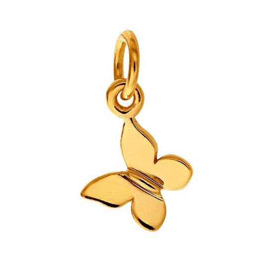14K Heavy Yellow Gold-Plated Sterling Silver Butterfly Charm