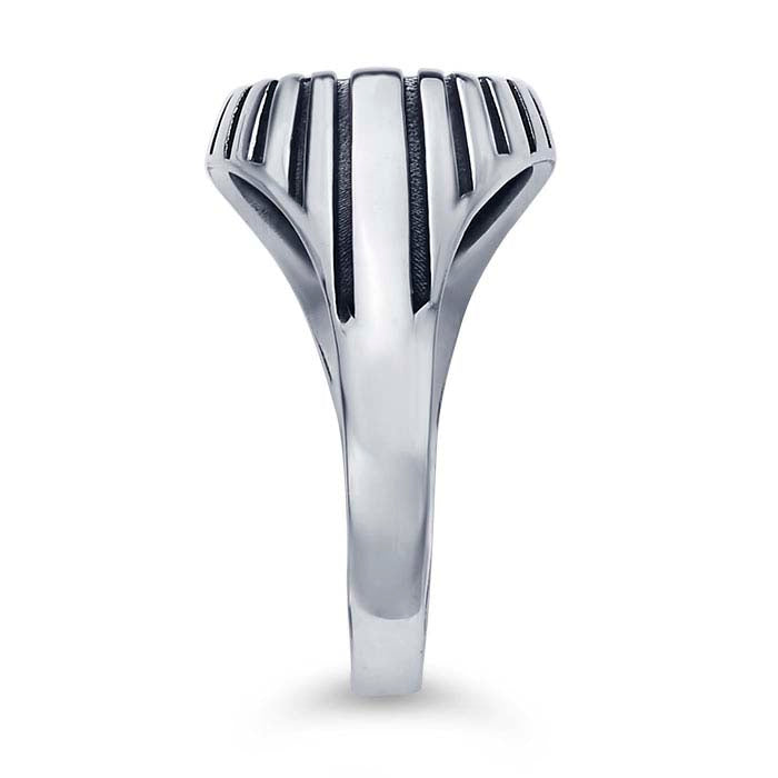 スターリングシルバー リッジ付き 12 x 10mm オーバル カボション リングマウント