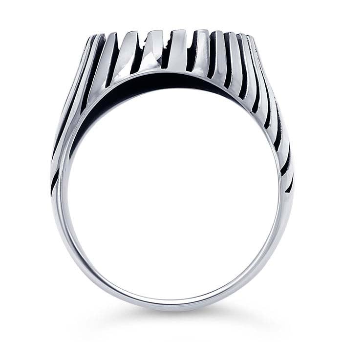 Sterling Silver Swirl Ridged 20 x 15mm Oval Cabochon Ring Mounting