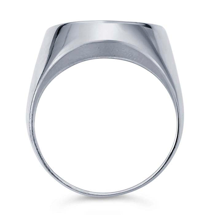 Srebrny pierścionek sygnetowy 18 mm, okrągły