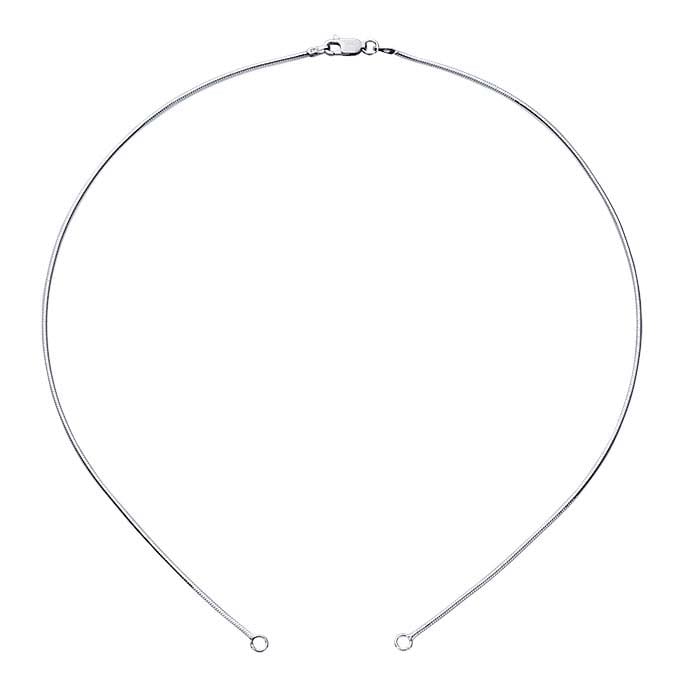Sterling Silver Seamed Snake Chain Necklace Component