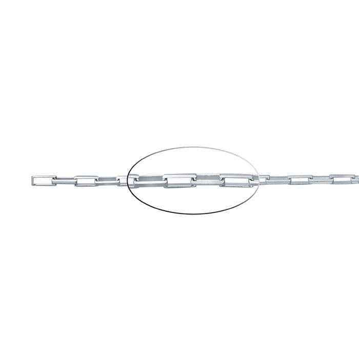 Sterling Silver Beveled Long Box Chain