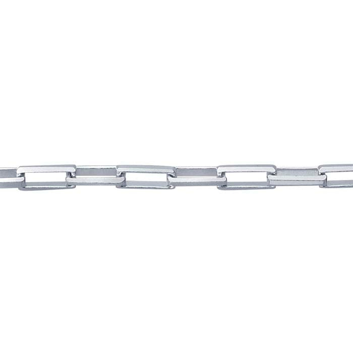 Sterling Silver Beveled Long Box Chain