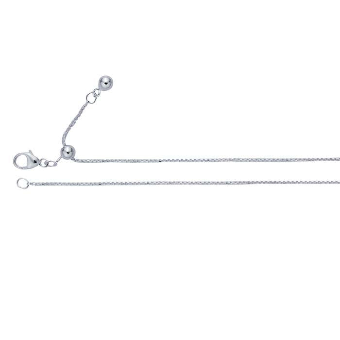 Sterling sølv diamant-skåret rundet kassekæde halskæde, justerbar