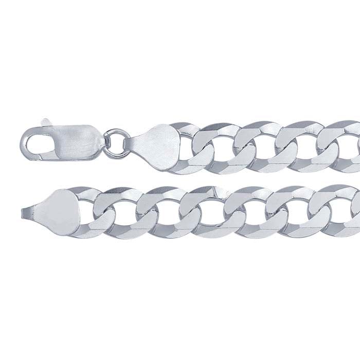 Sterling Silver Beveled Flat Curb Chain