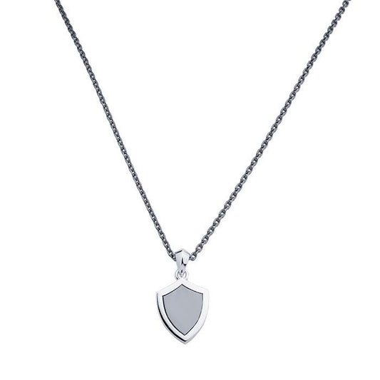 Sterling Silver Two-Tone Shield Necklace