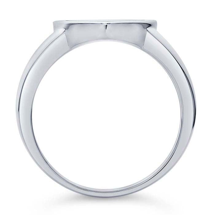 Sterling Silver Two-Tone 18 x Shield Signet Ring