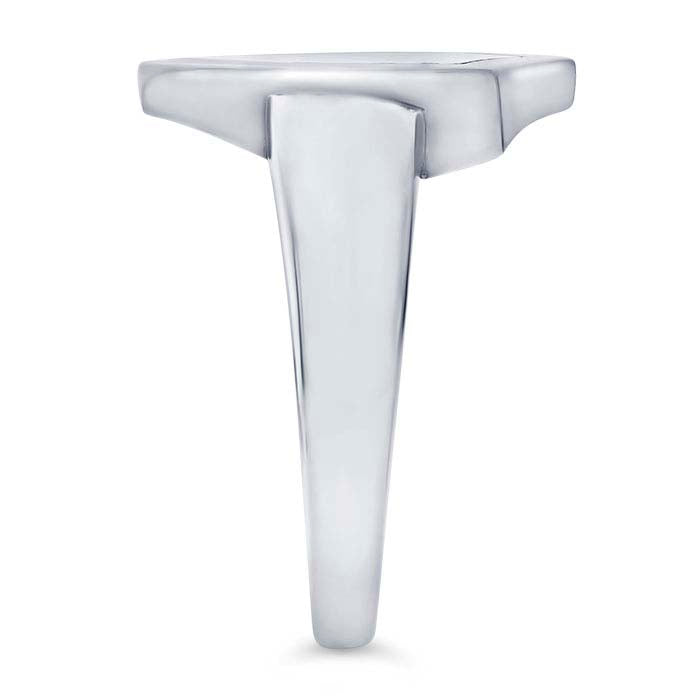 Sterling Silver Two-Tone 18 x Shield Signet Ring