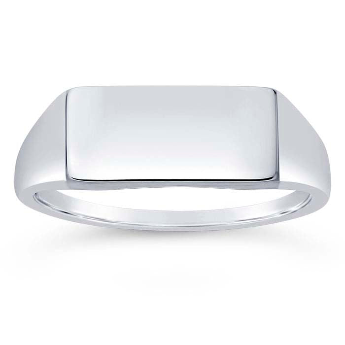 Sterling Silver 6.2 x 13mm Rectangle Signet Ring