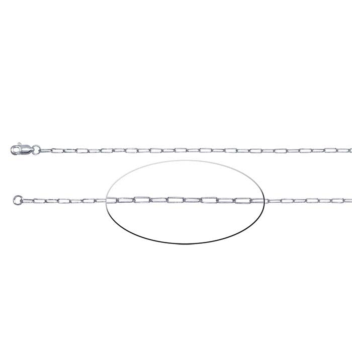 Sterling Silver Elongated Oval Cable Chain