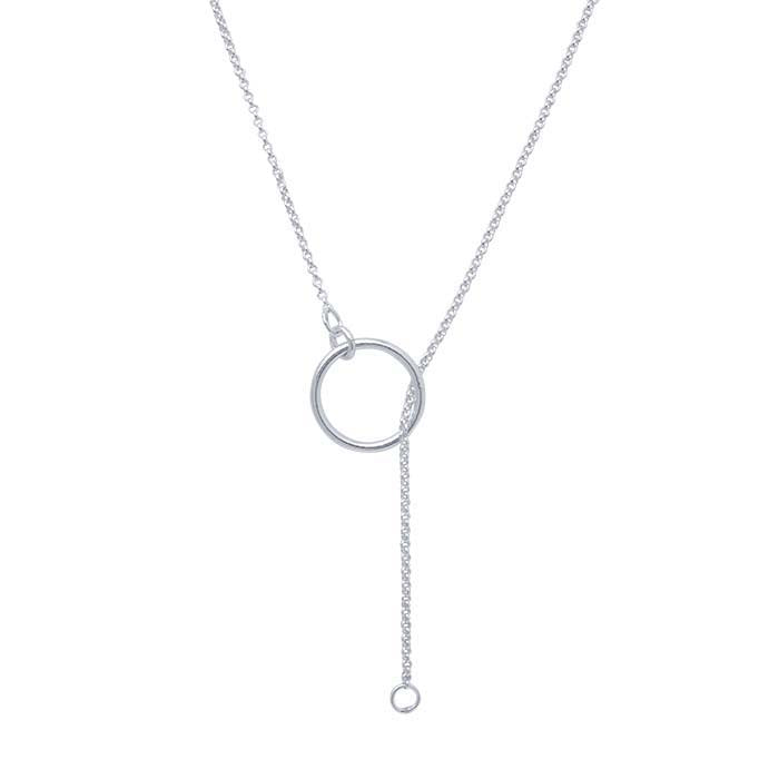 Sterling Silver Round Rolo Chain Lariat