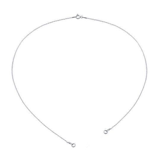 Sterling Silver Oval Kabelkedja Halsbandskomponent