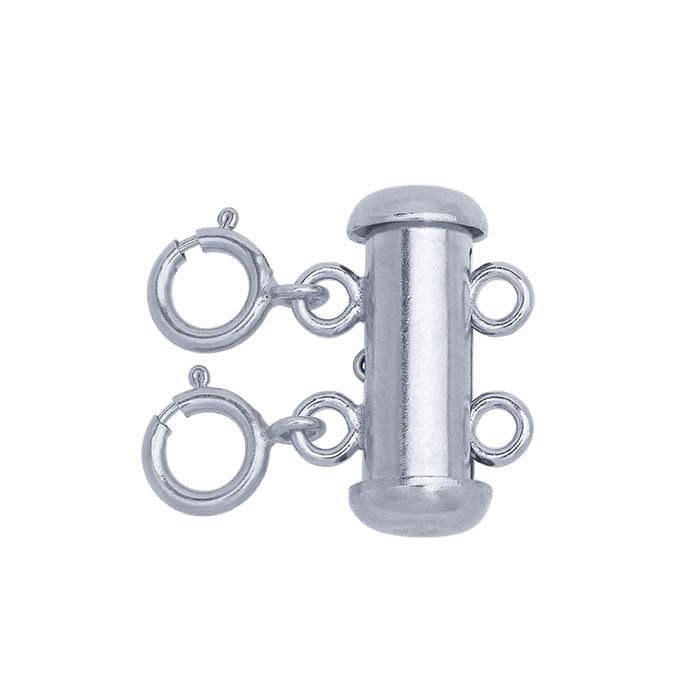 Sterling Silver Layering Clasp with Spring Rings, 2-Strand