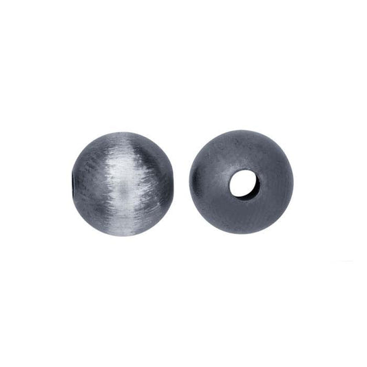 Perle ronde sans soudure oxydée en argent sterling 3 mm