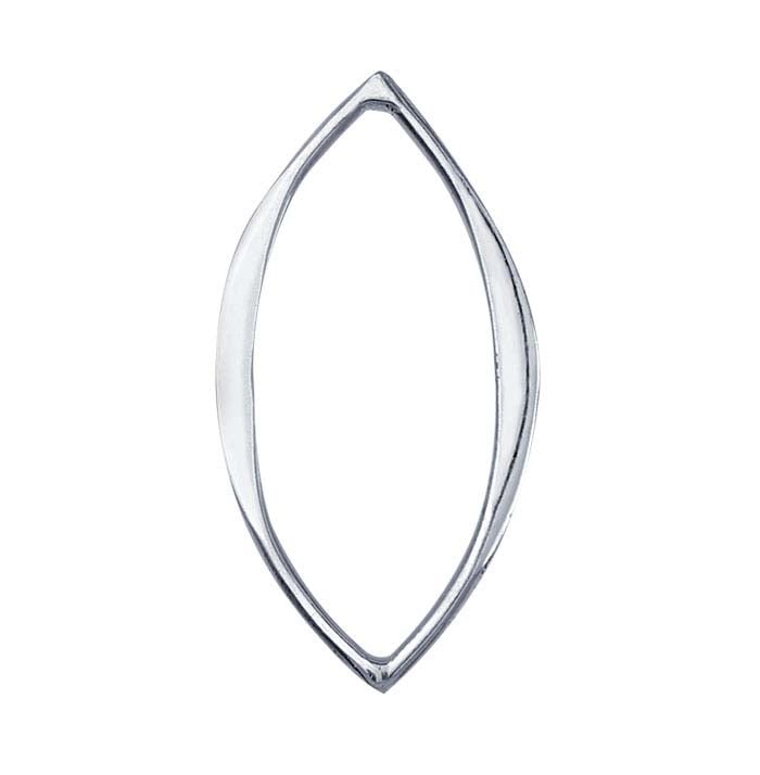 Abgeflachtes Marquise-Element aus Sterlingsilber