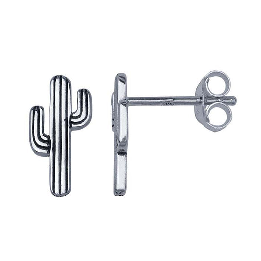 Sterling Silver Saguaro Cactus Post Earrings