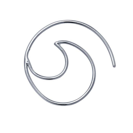 Sterling Silver Open Wave Hoop Earrings