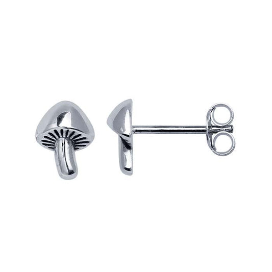 Sterling Silver Mushroom Post Earrings