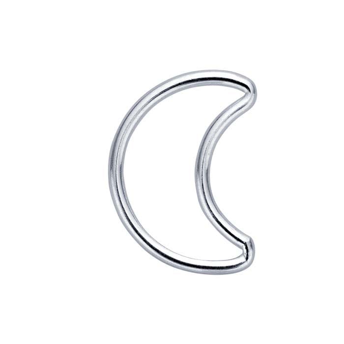 Sterling Silver Open Crescent Moon Component