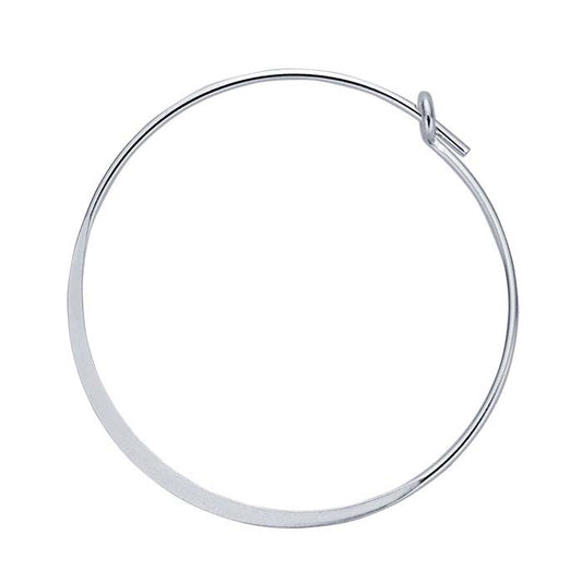 Sterling Silver Flattened Hoop Earring