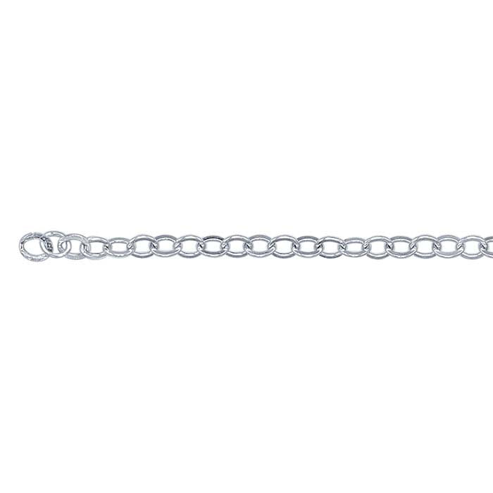 Argentium® Silver Flat Oval Cable Chain