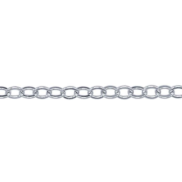 Argentium® Silver Flat Oval Cable Chain