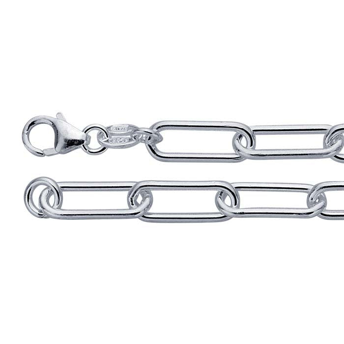 Sterling Silver Elongated Oval Cable Chain