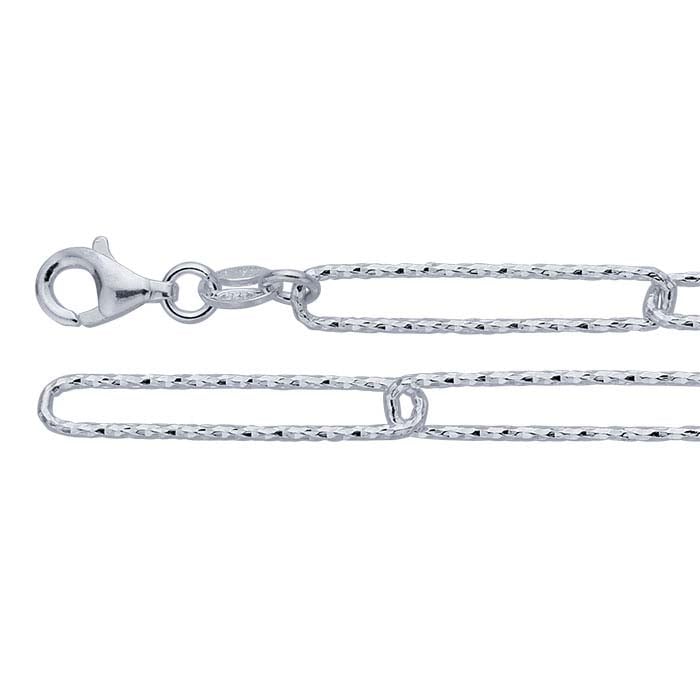 Sterling Silver Diamond-Cut Cable Chain