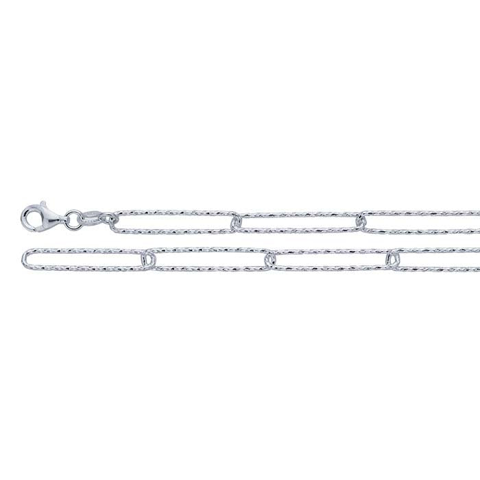 Sterling Silver 4.4mm Diamond-Cut Cable Chain