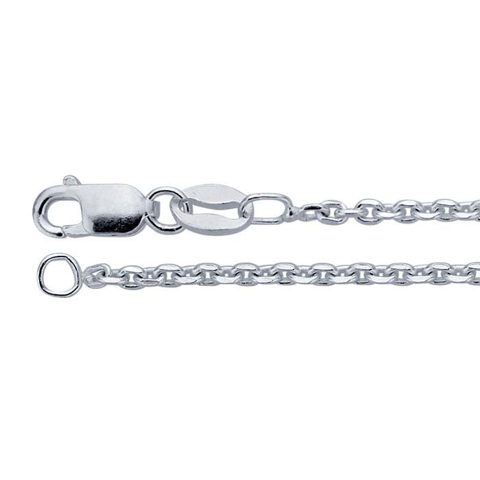 Sterling Silver Diamond-Cut Oval Cable Chain